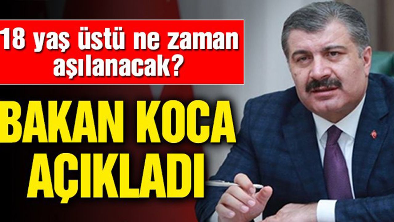 Sağlık Bakanı Fahrettin Koca açıkladı, 18 yaş üstü Yaz sonu aşı olacak