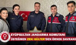Eyüpsultan Jandarma Komutanı Üsteğmen Zeki Gülter'den örnek davranış