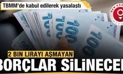 TBMM'de yasalaştı! 2 bin lirayı aşmayan borçlar silinecek