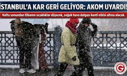 AKOM: İstanbul’a Kar Yeniden Geliyor