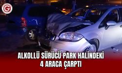 Alkollü Sürücü Park Halindeki 4 Araca Çarptı