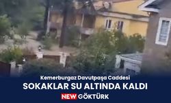 Kemerburgaz Davutpaşa Caddesi’nde sokaklar su altında kaldı