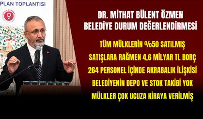 Eyüpsultan Belediye Başkanı Dr. Mithat Bülent Özmen'den Belediyenin durum özeti