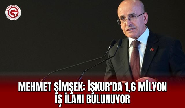Mehmet Şimşek: İŞKUR’da 1,6 Milyon İş İlanı Bulunuyor