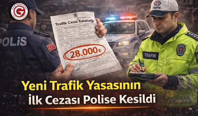 Yeni Trafik Yasasının İlk Cezası Polise Kesildi