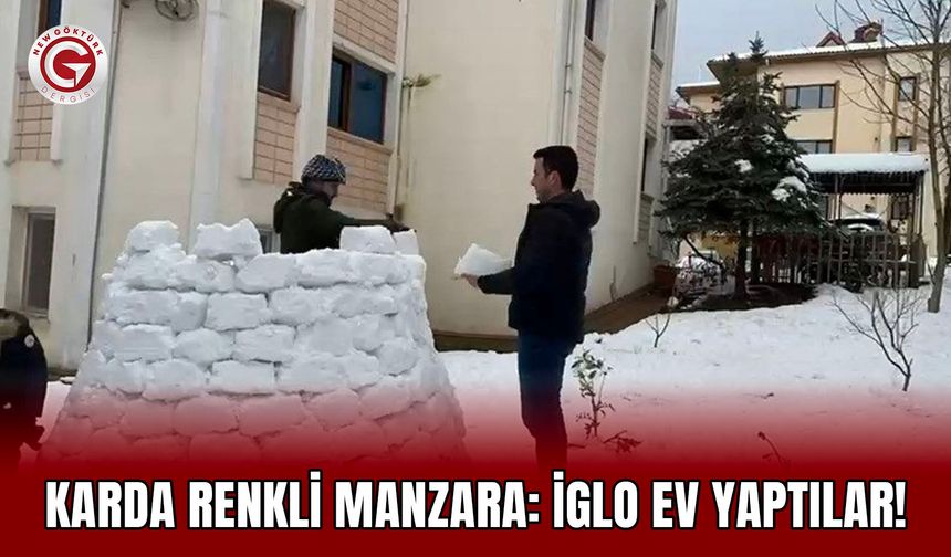 Karda Renkli Manzara: İglo Ev Yaptılar!