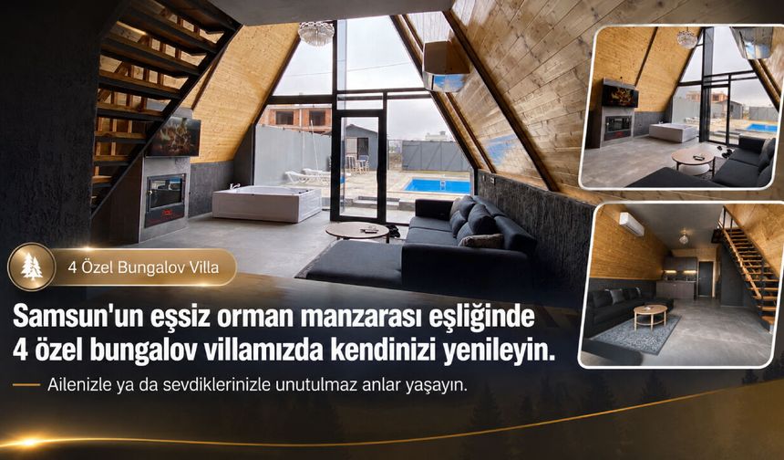 Çiftler için Samsun Havuzlu Bungalov Tatili