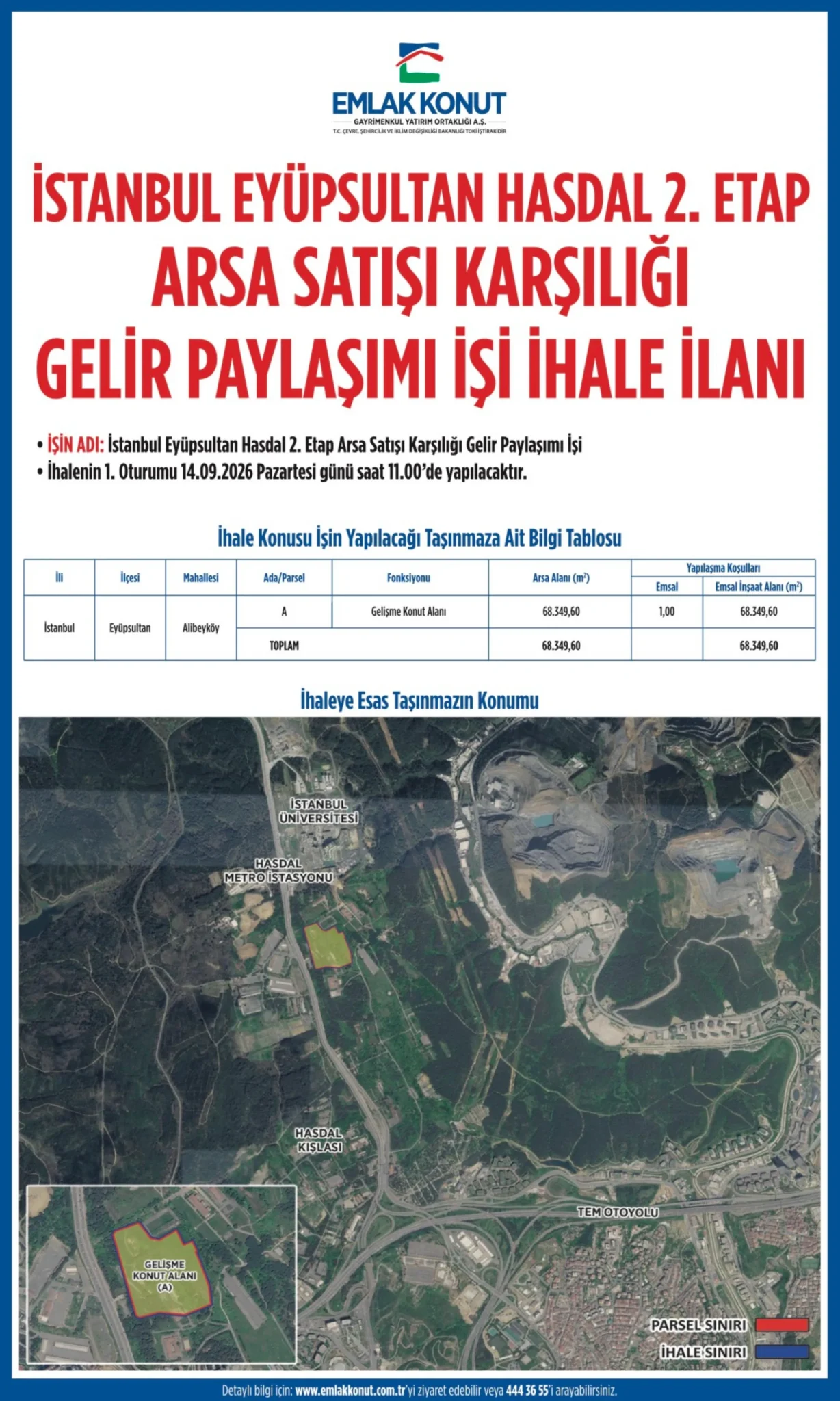 Hasdal 2. Etap İhalesi 14 Eylül’de Yapılacak